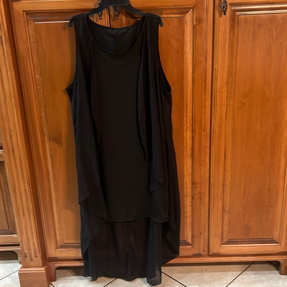 #14 Ruffle Trim Solid Tank Dress Elegant Plus Size Ruffle Trim Solid Tank Dress.